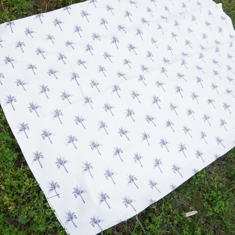 Cyrus Clark Fabric Palm Tree Print Cotton Drapery Sewing‎ Material 57"x77"